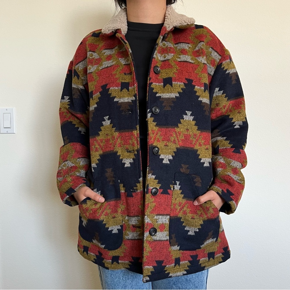 ASOS Patterned Sherpa Jacket - Picture 2 of 13